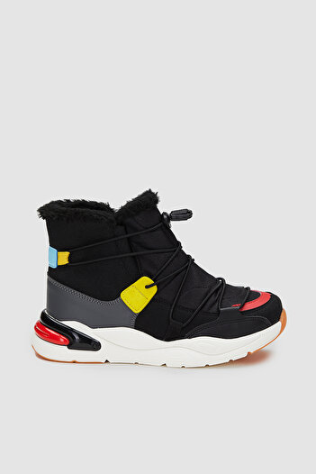 Vicco Pablo Model Furry Light Boy's Black Snow Boots