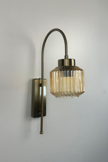 Bamyum Jerno Honey Color Glass Sconce Wall Lamp Modern Hotel Cafe Vintage Living Room Bedroom Staircase Retro