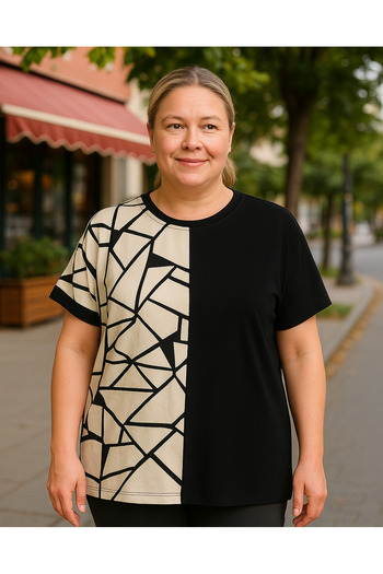 Vinola Women's Plus Size Special Pattern Viscose Blouse