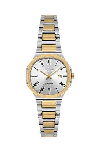 Nacar Sapphire Glass Classic Silver - Gold Women's Watch Nc33-398377-Cwm