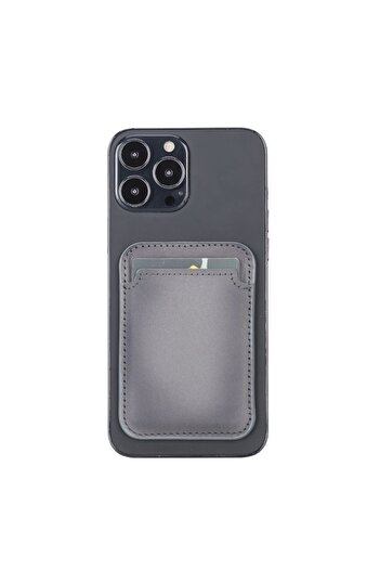 PLM Maggy Leather Card Holder Rst9Ef Gray