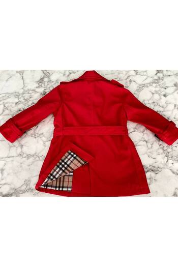 HÇ Hülya Çelik KİDSWEAR 2018 Children's Trench Coat Red