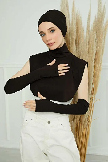 Aisha's Design Armband, Neck Collar and Bonnet Set, Kpt-3, Black