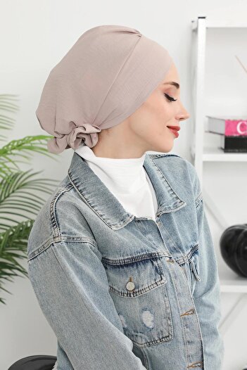 Aisha's Design عمامة جاهزة من قماش ايروبين، HT-92، مينك