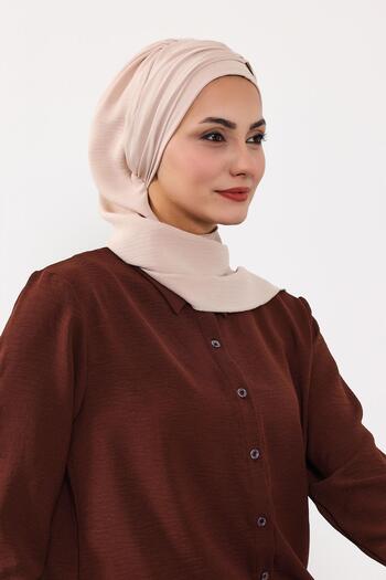 Aisha's Design Aerobin Fabric Ready-Made Turban with Accessories, Ht-94, Stone