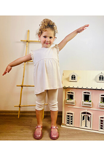 VEKSORA Leggings Tunic Suit Beige (Age 1-9)