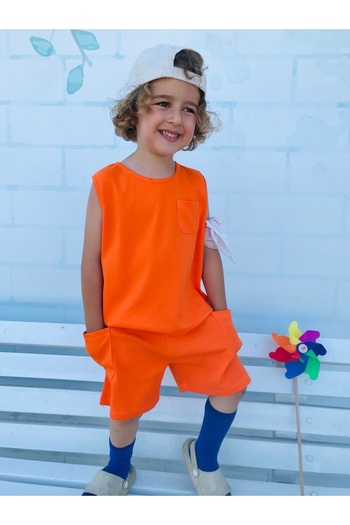 VEKSORA Athlete Short Suit Orange (Age 2-8)
