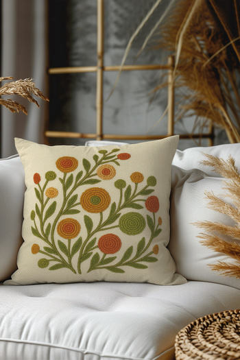 Belle Benoit Set of 2 Embroidery Patterned, Double-Sided Printed, Decorative Throw Pillow Case – Bohemian Style, Zippered
