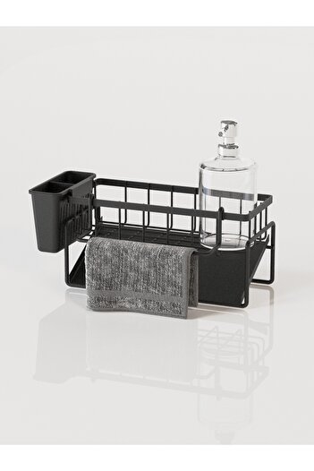 Suntel ,Tezgah Üstü Sıvı Sabunluk Ve Süngerlik Organizer + 2 Gözlü Plastik hazne ve Sıvı Sabunluk ile set