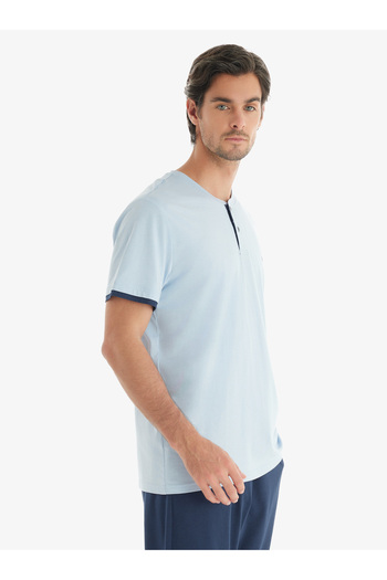 Blackspade Men's Blue Pajama Suit No: 40710