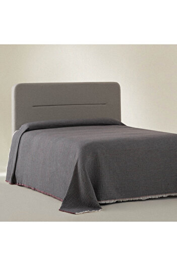 Ecocotton Muna Double Bedspread 100% Organic Cotton Inject Claret Red-Anthracite 240X260 cm