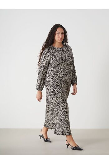 LC Waikiki Bisiklet Yaka Desenli Elbise