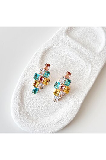 Vesce Atelier Colore Quadrato Steel Earrings