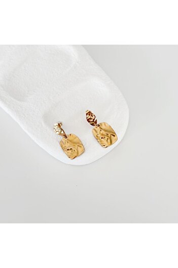 Vesce Atelier Plate Gold Steel Earrings