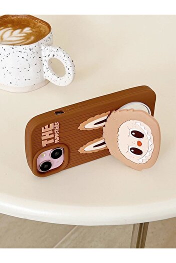 Generic Rugged Case Compatible with iPhone 16 with Dough Labubu Character Design