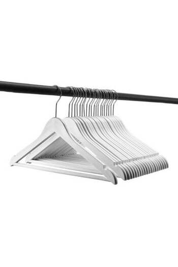 fun zone ZOBER 10-Piece Modern Hanger With Nonslip Pants Bar White