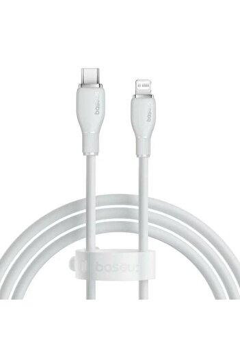 Baseus Cablu Seria Pudding, 20W, Încărcare rapidă, Lightning - USB-C, 1.2 metri (Alb)