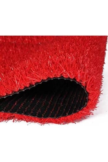 Generic Artificial Indoor Outdoor Red Artificial Grass Turf, with Drainage Holes Synthetic Grass 1x2M