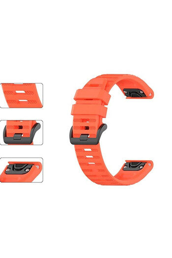 eR D L Universal silicone watch strap, width 26mm, coral red, eR D L
