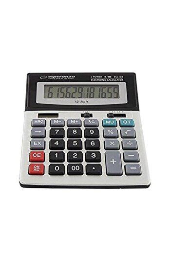 ESPERANZA Electronic office calculator with large 12-digit display NEWTON, Dual Power