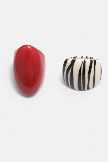 Pull & Bear Pack of 2 animal print rings
