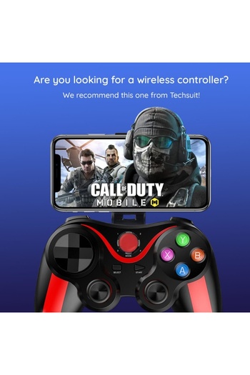 SKYDDAR INNOVATION Wireless Controller V13, Compatible Compatible with phones, tablets, TV Box, set sticker, Black; red