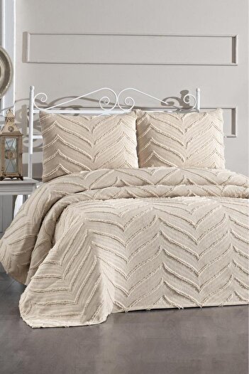 Çeyiz Diyarı Dowry Land Sementina 3 Piece Double Pique Set Beige