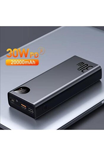Baseus External Battery Adaman, Baseus, Power Bank 20000mAh, 3x USB USB-C QC 3.0 PD, compatible with SAMSUN