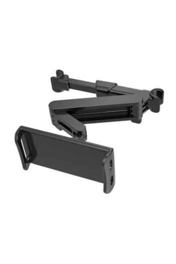 OEM Auto support for tablets or phones, headrest mount, foldable arm, 360-degree rotation, Black