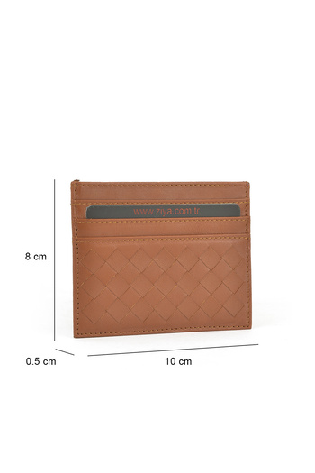 Ziya , Unisex Genuine Leather Card Holder 1539852Z05 Tan