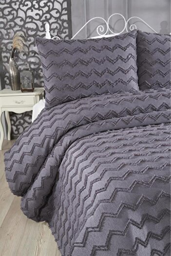 Çeyiz Diyarı Dowry Land Lumpa 3 Piece Double Pique Set Anthracite