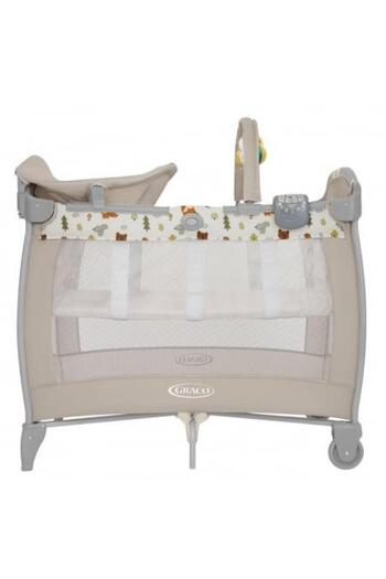 Graco Contour Electra Nature Trail Crib, 106 x 72.5 x 90.5 cm, maximum weight capacity 15 kg (Grey)