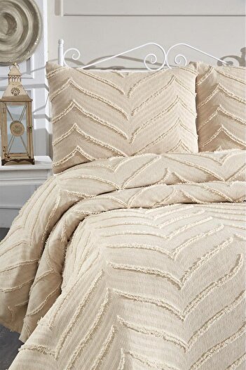 Çeyiz Diyarı Dowry Land Sementina 3 Piece Double Pique Set Beige