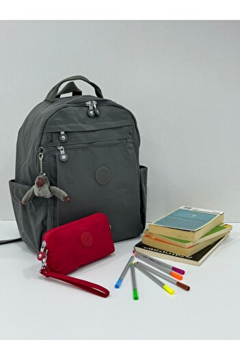 Sanmorris Unisex Water Resistant Crinkle Fabric Backpack with Laptop Compartment and Hanging Pen Holder