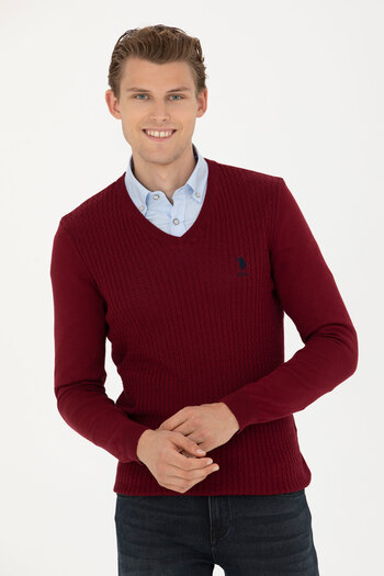 U.S. Polo Assn. V-neck cable knit sweater