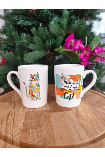 Mudo Home Feline Kedi Figürlü 2'li Espresso seti 150 ml