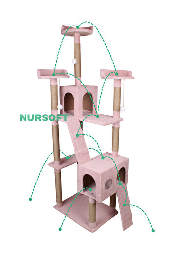 Nursoft Cat City Yeni Rezidans Kedi Oyun Evi Ve Tırmalama