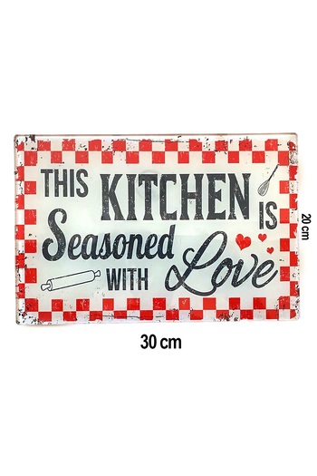 Jenisa Glass Cutting Board Non-Slip Base 30X20Cm - Red