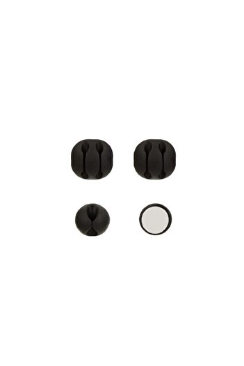 SOHO Set 4 clipsuri pentru organizare cabluri, autocolante, Negru