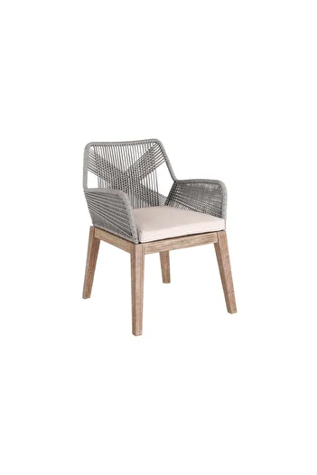 Chateaux COCO TEAK DINING SET W/ROPE GREY (6 DINING ARMCHAIRS & 1 DINING TABLE)