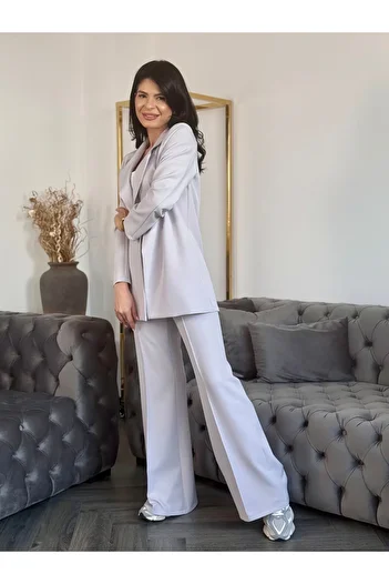RAMONA BADESCU EXCLUSIVE Elegant Women's Suit with Wide Jacket and Flared Pants