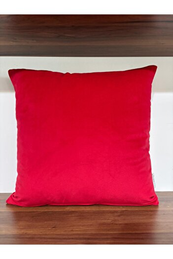 KIRLENTİM Plain Red Velvet Throw Pillow Cover