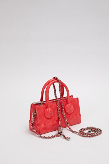 Levidor Red Adjustable Lock Detailed Handbag