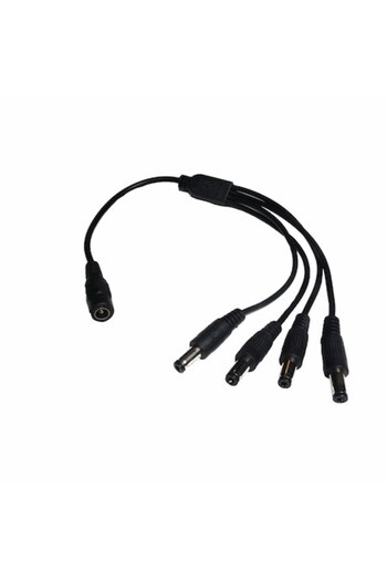 SOHO Cablu de alimentare CC de la 2,1 mm mamă la 4 mm mascul CC, 30 cm, negru
