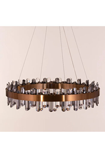 LUXXO Candelabru echipat cu LED, 75W, tricolor, decoruri din cristale, diametru 80cm, Sofia M