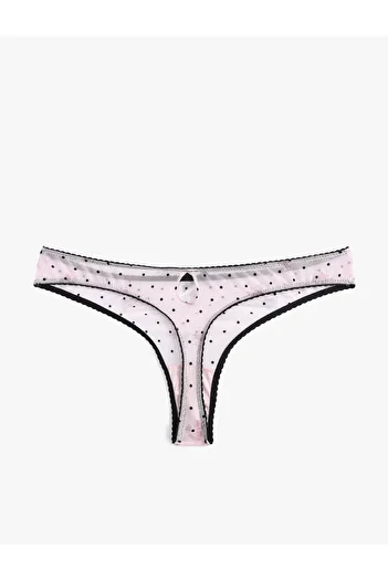 Koton Ribbon Detailed Polka Dot Tulle String Panties