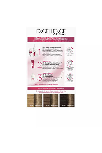 L'Oreal Paris Vopsea de par imbogatita cu Pro-Keratina, EXCELLENCE, 6.1 rubio oscuro ceniza, 1 buc