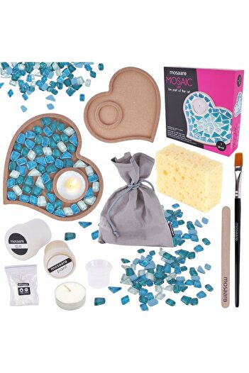 Roter Kafer Creative Set Roter Kafer, Heart-Shaped Glass Mosaic, 22x22.2x6.5 cm