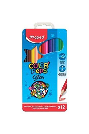Maped Color Peps Star colored pencils metal box 12 c