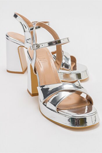 LuviShoes Henry Silver Women's Platform Heeled Shoes
